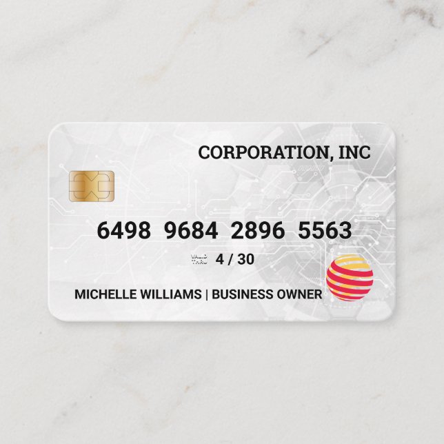 Credit Card | Modern Tech Background (Front)