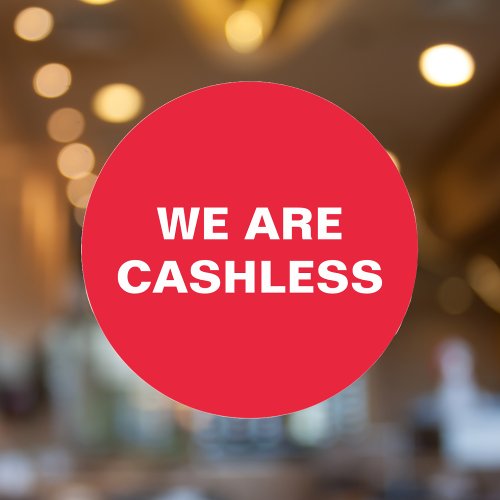 Credit Card Only Cashless Business Red Classic Round Sticker