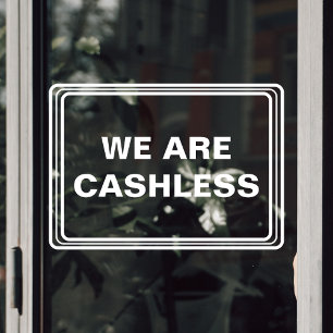 Credit Card Only Cashless Business Window Cling