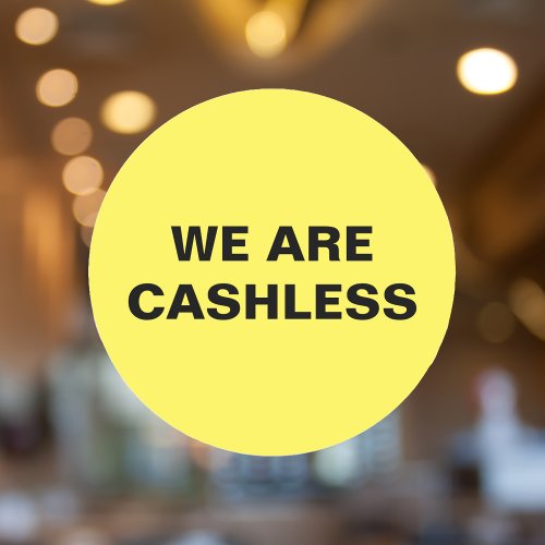 Credit Card Only Cashless Business Yellow Classic Round Sticker