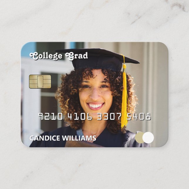 Credit Card Photo Graduation Name Card (Front)