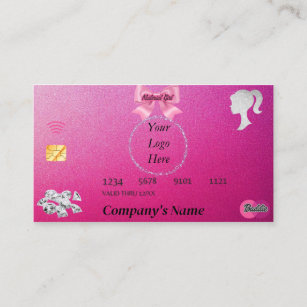 Credit Card pink diamond glitter 