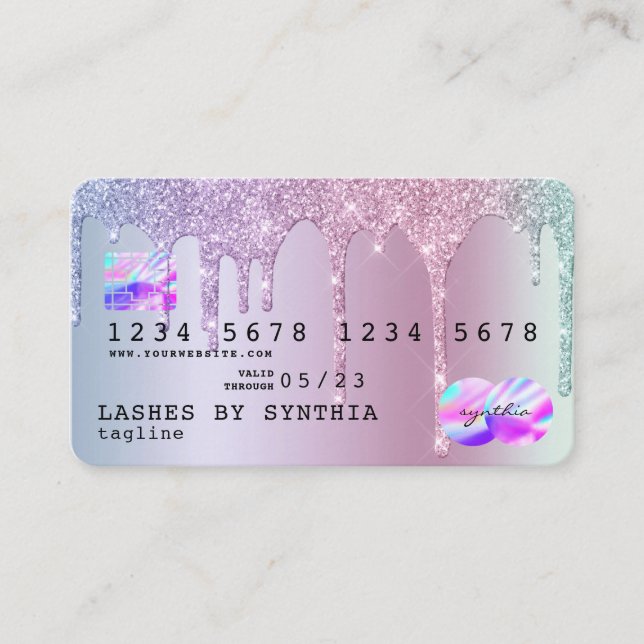 Credit Card Rose Gold Dripping Gold ombre (Front)