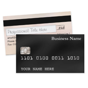 Credit Card style BUSINESS CARD (2-sided) black
