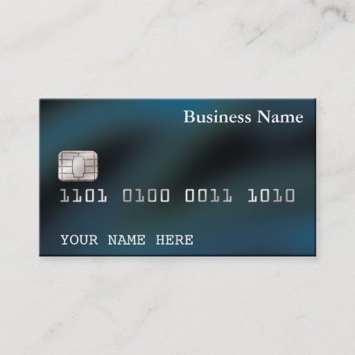 Customizable Credit Card style BUSINESS CARD (2-sided) blue
