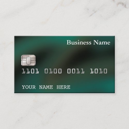 Credit Card style BUSINESS CARD (2-sided) green