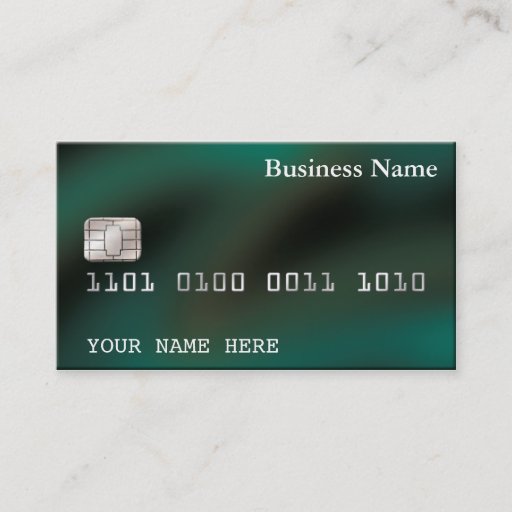 Customizable Credit Card style BUSINESS CARD (2-sided) green
