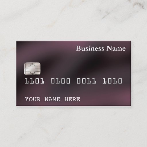 Customizable Credit Card style BUSINESS CARD (2-sided) purple