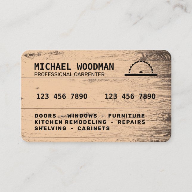 Credit card style faux wood  (Front)