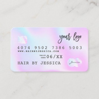 Credit Card Style Holographic Unicorn Rainbow Pink by moodii at Zazzle
