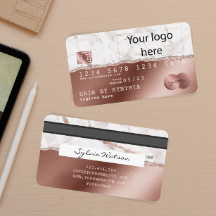 Credit Card Style RoseGold add your logo