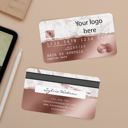 Credit Card Style RoseGold add your logo