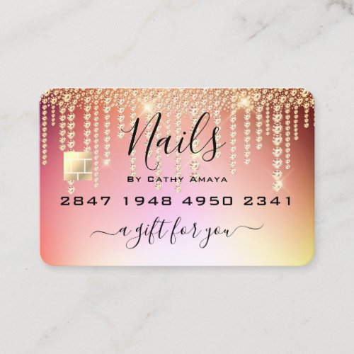Credit Card Style Sparkle Drips Gift Certificate