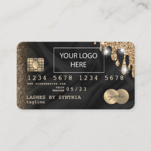 Credit Card Styled add your logo Drip Gold Silk
