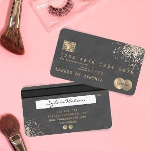 Credit Card Styled Black Black Chevron