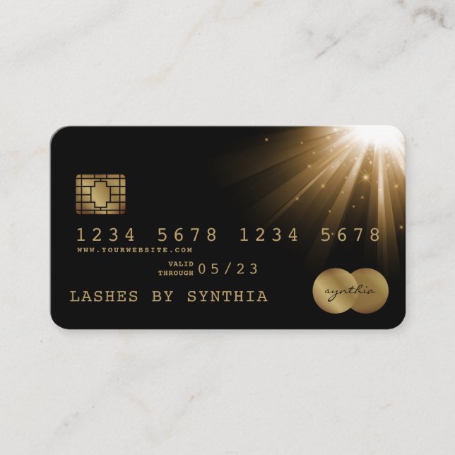 Credit Card Styled Black  Gold (Front)