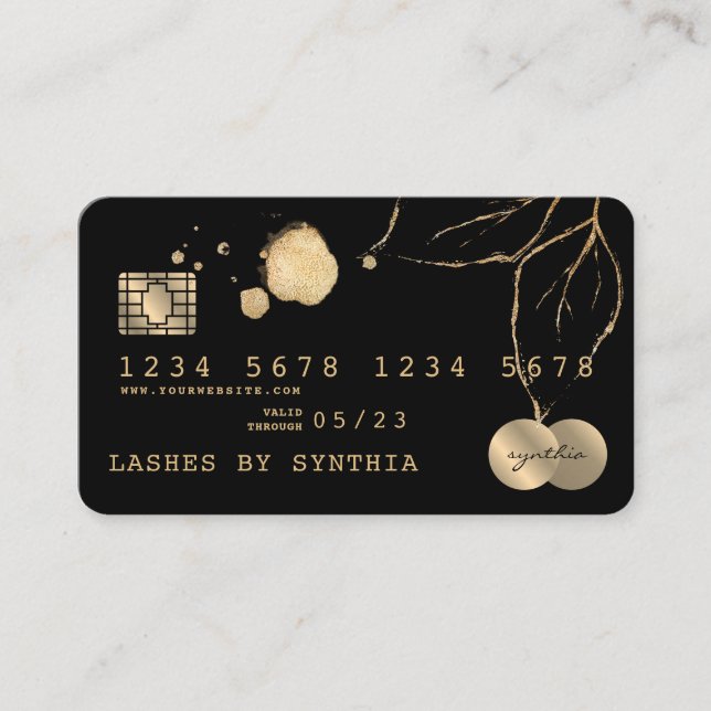 Credit Card Styled Black  Gold (Front)
