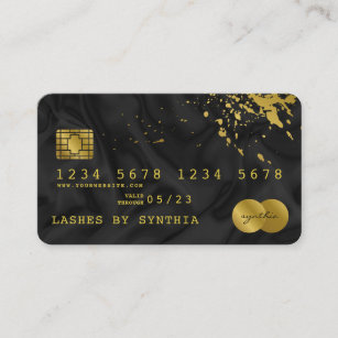 Credit Card Styled Black Silk Gold