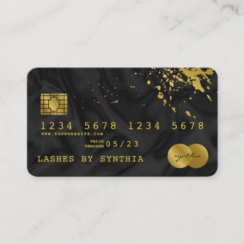 Credit Card Styled Black Silk Gold