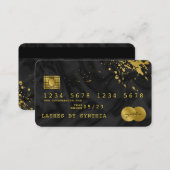 Credit Card Styled Black Silk Gold (Front/Back)