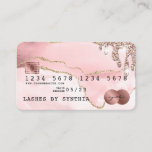 Credit Card Styled Blush Pink Agate Rose Gold
