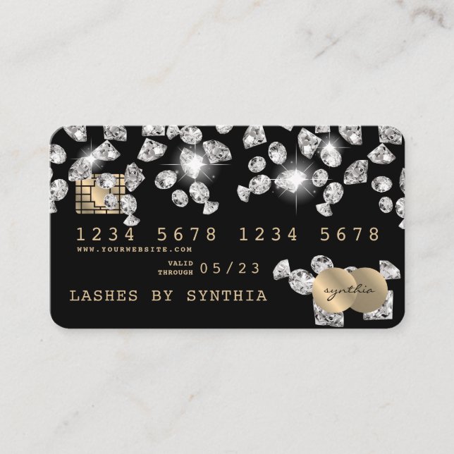 Credit Card Styled Dripping  Diamonds (Front)