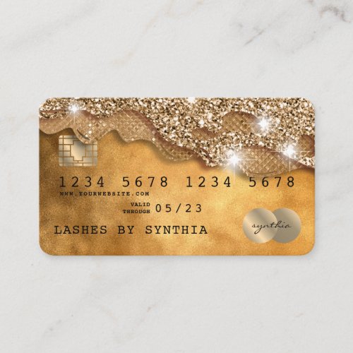 Credit Card Styled Dripping Gold