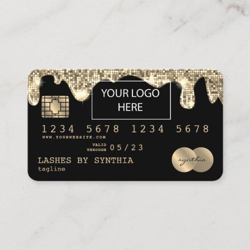 Credit Card Styled Dripping Gold add logo