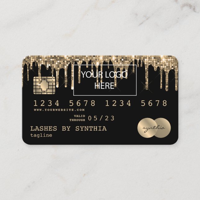 Credit Card Styled Dripping Gold add logo (Front)