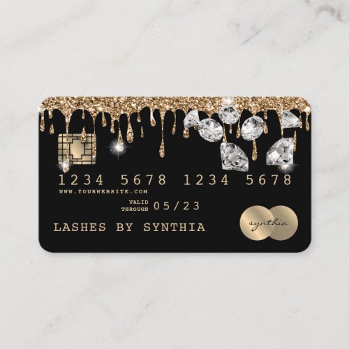 Credit Card Styled Dripping Gold Diamonds
