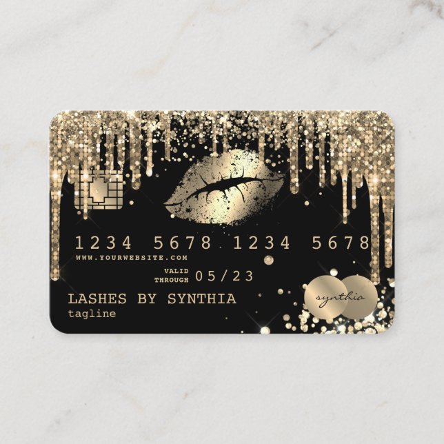 Credit Card Styled Dripping Gold diamonds (Front)