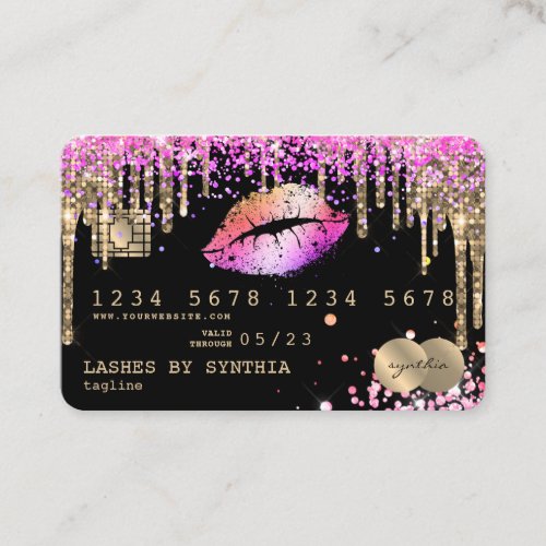 Credit Card Styled Dripping Gold diamonds