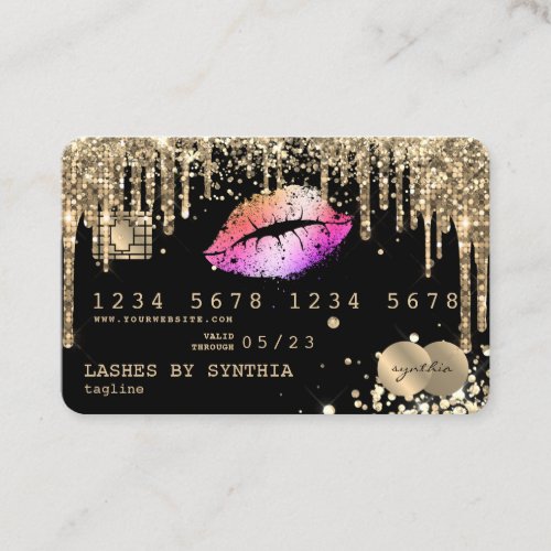 Credit Card Styled Dripping Gold diamonds