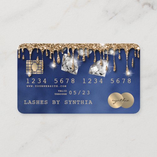 Credit Card Styled Dripping Gold Diamonds
