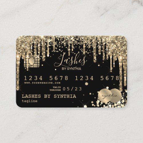 Credit Card Styled Dripping Gold diamonds