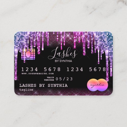 Credit Card Styled Dripping Gold holographic