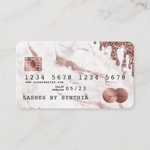 Credit Card Styled Dripping Gold Marble