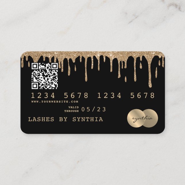 Credit Card Styled Dripping Gold QR code (Front)