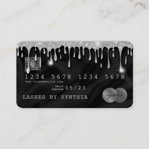 Credit Card Styled Dripping Silver Silk