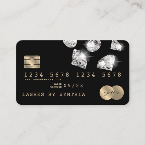 Credit Card Styled Gold Diamonds Social Media