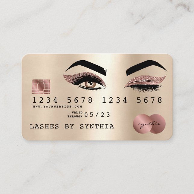 Credit Card Styled  Gold Long Lashes (Front)