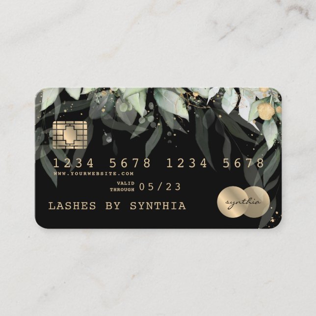 Credit Card Styled Greenery Floral (Front)