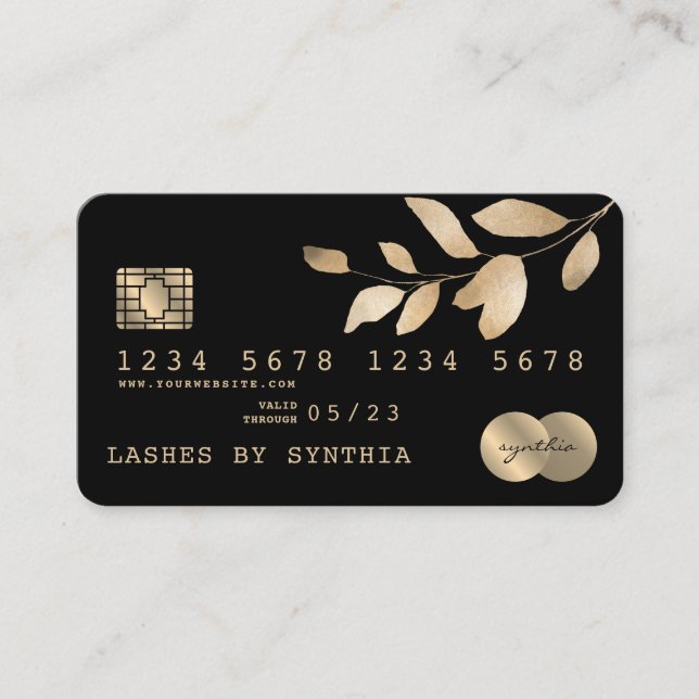Credit Card Styled Greenery Gold (Front)