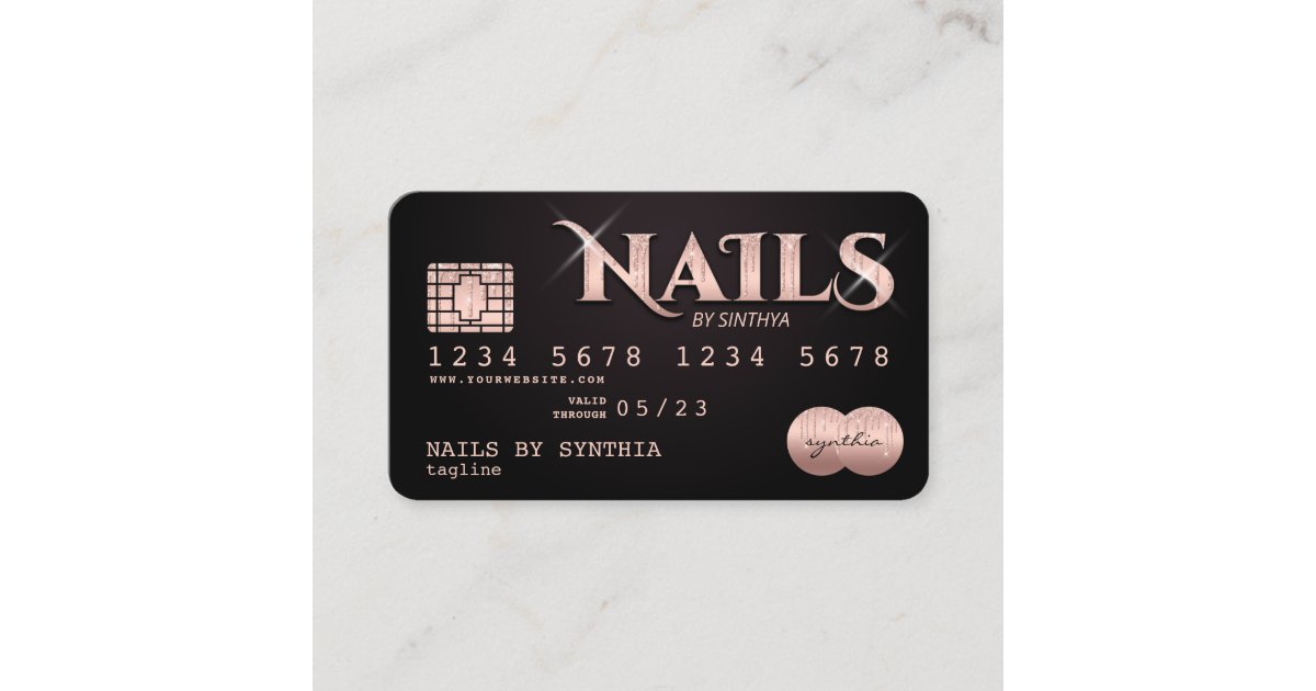 Credit Card Styled Nails technician nail art Zazzle