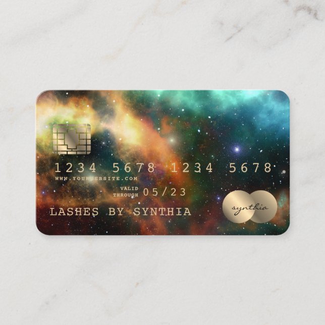 Credit Card Styled Nebula stars cosmos space (Front)