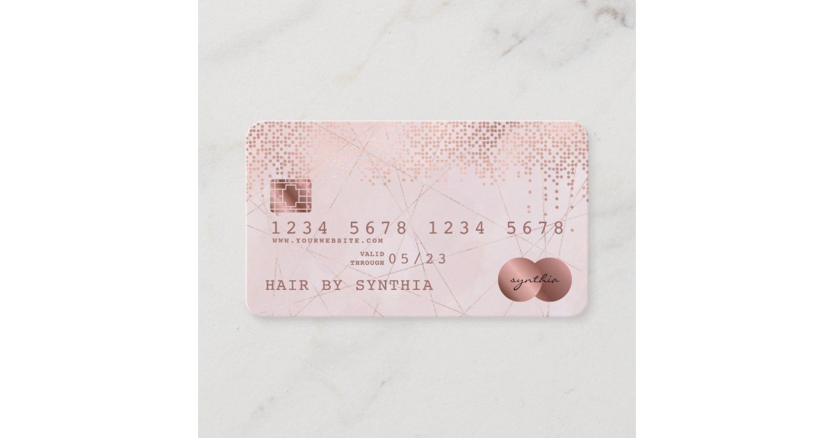 Credit Card Styled Rose Gold Confetti
