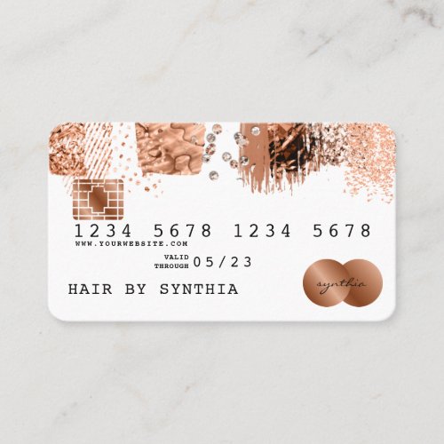 Credit Card Styled Rose Gold Copper Brush