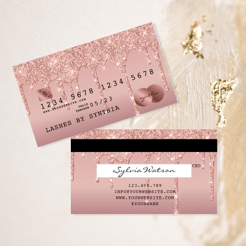 Credit Card Styled Rose Gold Dripping Gold