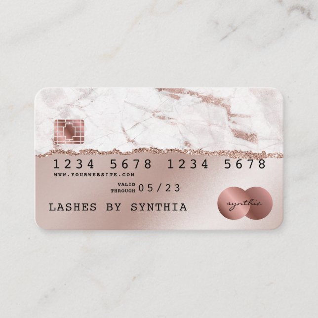 Credit Card Styled Rose Gold Dripping Gold (Front)