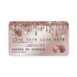 Credit Card Styled Rose Gold Glitter Drips Credit Card Styled Rose Gold Glitter Drips